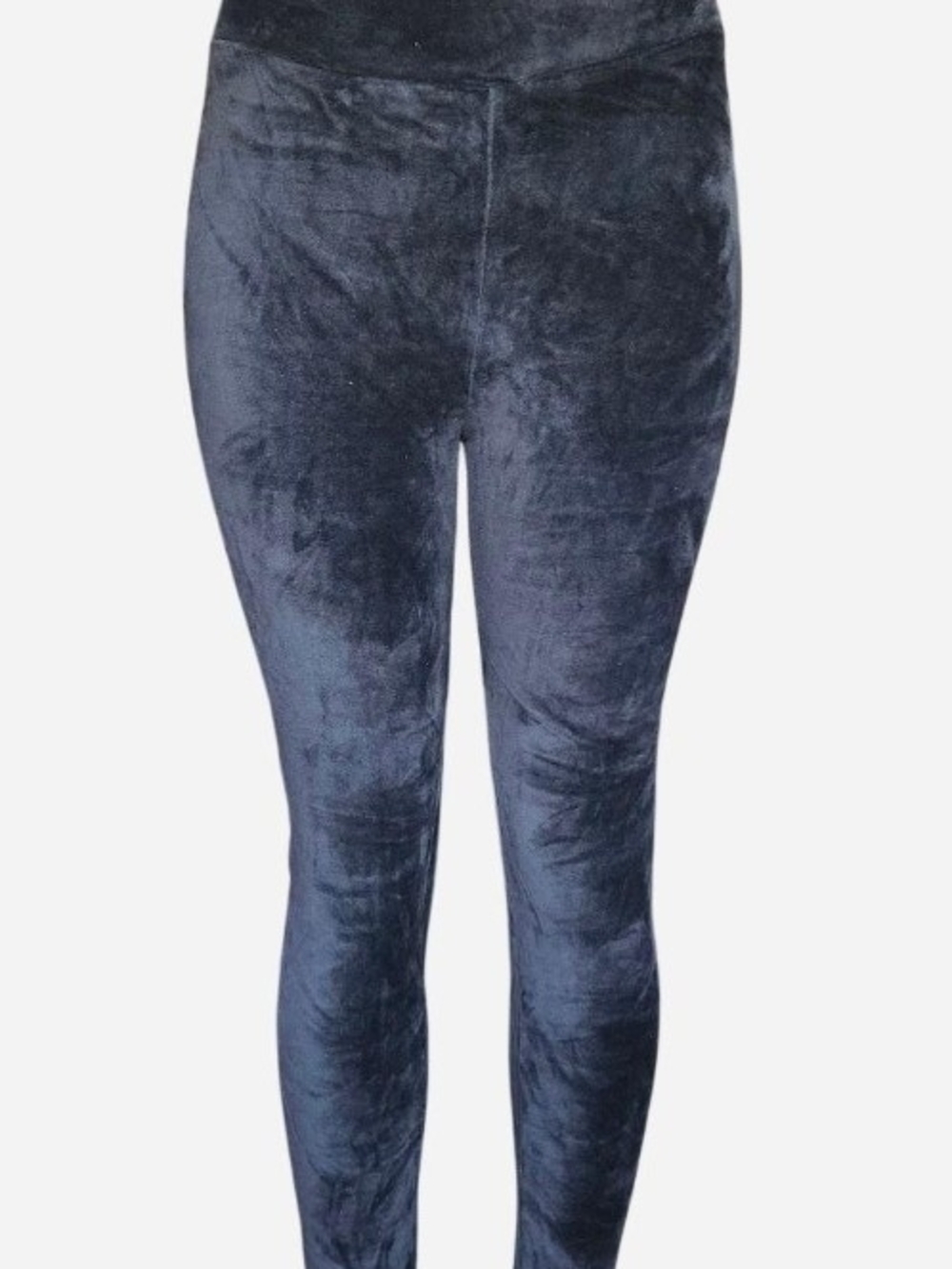 Women's Velvet High-Waist Leggings - Navy